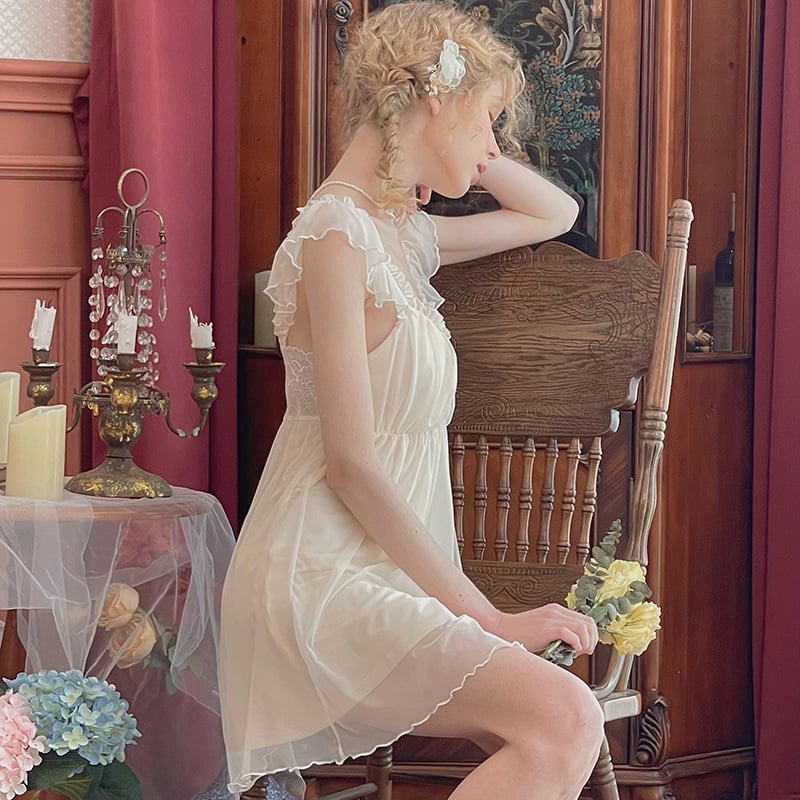 Κοριτσίστικο νυχτικό από Modal με τιράντες, στυλ πριγκίπισσας, χωρίς μανίκια, χωρίς γιακά, αναπνεύσιμο