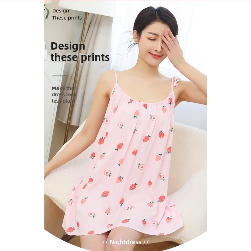 Νυχτικό από μίξη βαμβάκι-μετάξι, χωρίς μανίκια, στρογγυλό λαιμόκοψη, λεπτό ύφασμα, μεσαίου μήκους