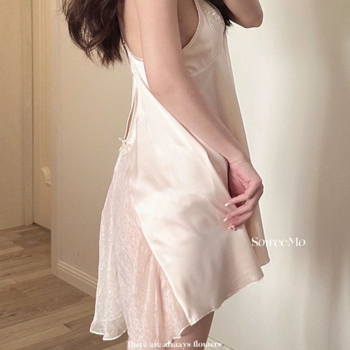 Σεξουαλικό σετ ύπνου: ελαστικό βαμβάκι, κέντημα και δαντέλα, χωρίς μανίκια, μεσαίου μήκους, αντιστατικό (Ελαστικό βαμβάκι; Κέντημα και δαντέλα; Χωρίς μανίκια; Μεσαίου μήκους; Αντιστατικό)