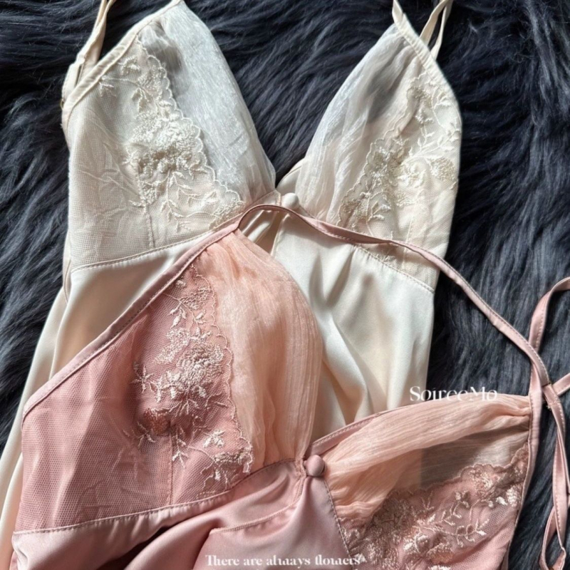 Σεξουαλικό σετ ύπνου: ελαστικό βαμβάκι, κέντημα και δαντέλα, χωρίς μανίκια, μεσαίου μήκους, αντιστατικό (Ελαστικό βαμβάκι; Κέντημα και δαντέλα; Χωρίς μανίκια; Μεσαίου μήκους; Αντιστατικό)