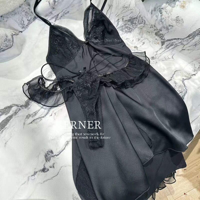 Σεξουαλικό σετ ύπνου: ελαστικό βαμβάκι, κέντημα και δαντέλα, χωρίς μανίκια, μεσαίου μήκους, αντιστατικό (Ελαστικό βαμβάκι; Κέντημα και δαντέλα; Χωρίς μανίκια; Μεσαίου μήκους; Αντιστατικό)