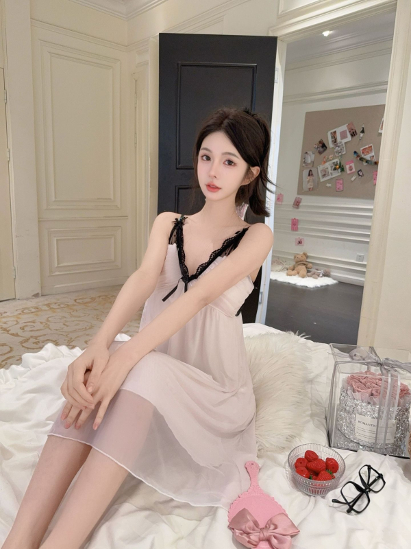 Νυχτικό από δίχτυ, τιράντες, χωρίς μανίκια, V-λαιμό, στυλ Pure Lust