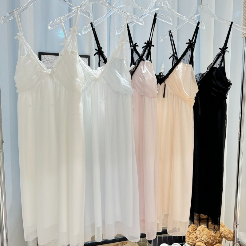 Νυχτικό από δίχτυ, τιράντες, χωρίς μανίκια, V-λαιμό, στυλ Pure Lust