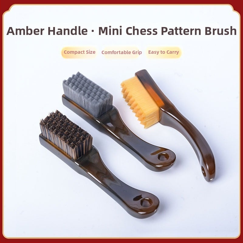 Liulipu Mala četka s višestrukim vlaknima za čišćenje rupa u predmetima s uzorkom šahovnice, poliranje oraha i Vajra perli, plastična, 2-djelni komplet, kućna uporaba