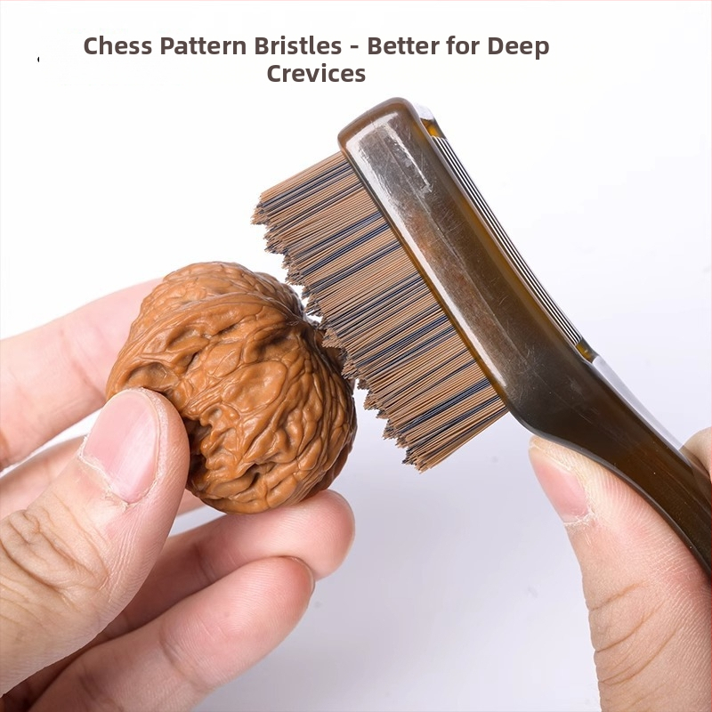 Liulipu Mala četka s višestrukim vlaknima za čišćenje rupa u predmetima s uzorkom šahovnice, poliranje oraha i Vajra perli, plastična, 2-djelni komplet, kućna uporaba