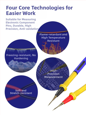 Testna olovka za multimetar s iglom od nehrđajućeg čelika i silikonskim držajem – univerzalni alat za demontažu za kućnu upotrebu