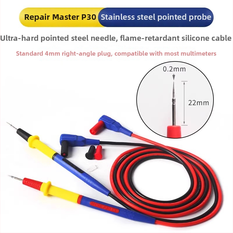 Testna olovka za multimetar s iglom od nehrđajućeg čelika i silikonskim držajem – univerzalni alat za demontažu za kućnu upotrebu