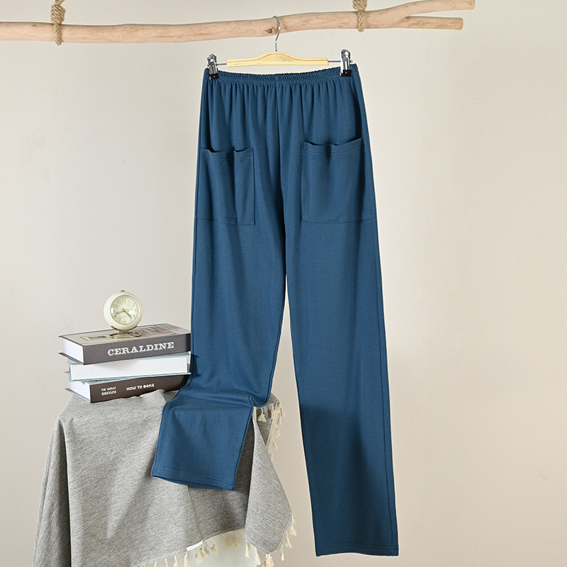 Vīriešu pidžamu bikses – 95-100% kokvilna, auduma blīvums 181-200 g/m2, brīvs griezums, ērti mājas lietošanai