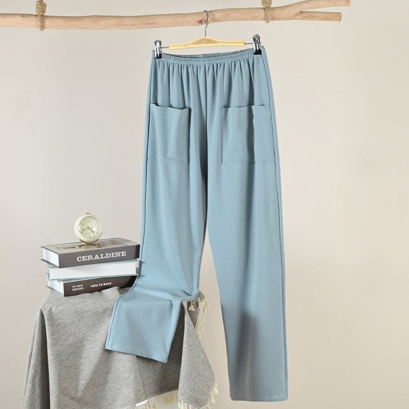 Vīriešu pidžamu bikses – 95-100% kokvilna, auduma blīvums 181-200 g/m2, brīvs griezums, ērti mājas lietošanai