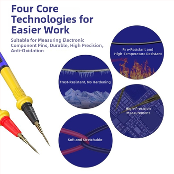 Probe olovka za multimetar s odvojivim vrhom od nehrđajućeg čelika, mekani silikon, otporan na visoke temperature, zamjenjiva igla
