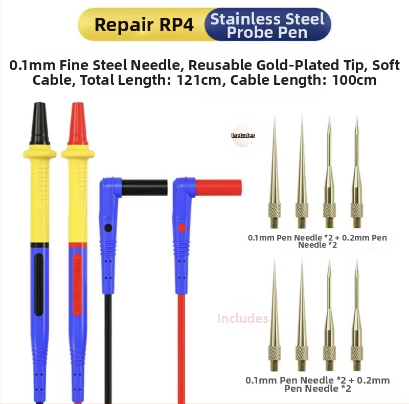 Probe olovka za multimetar s odvojivim vrhom od nehrđajućeg čelika, mekani silikon, otporan na visoke temperature, zamjenjiva igla