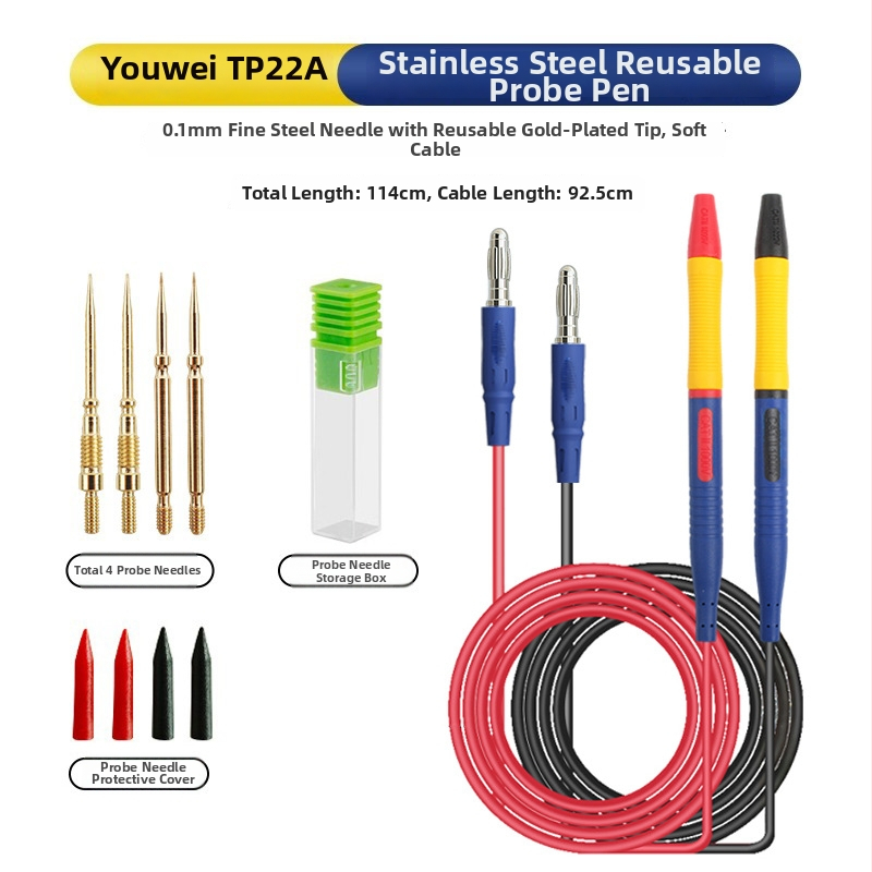 Probe olovka za multimetar s odvojivim vrhom od nehrđajućeg čelika, mekani silikon, otporan na visoke temperature, zamjenjiva igla