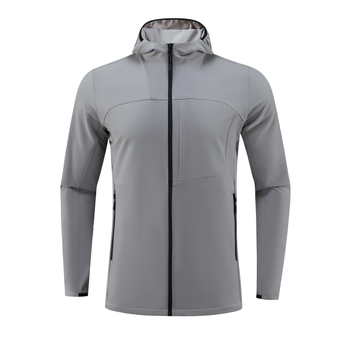 Vyrų gobtuvuota sportinė striukė lauke, ilgomis rankovėmis, užtrauktukas, greitai džiūsta ir kvėpuoja