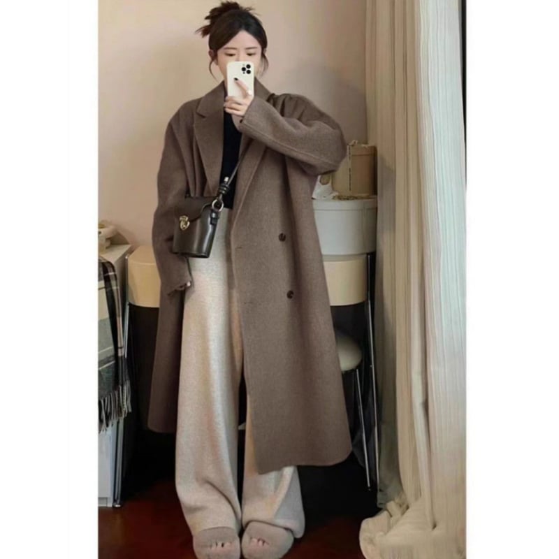 Női pamut-poliészter keverék kabát, polo gallér, közepes vastagság, szabálytalan szabás, gombos zárás