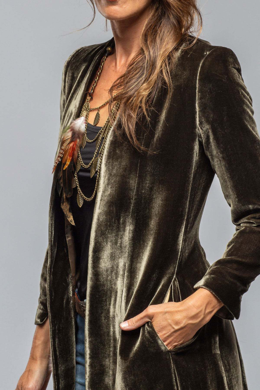 Koreai velúr hosszú kardigán, reveres gallér, bő szabás, hosszú fazon, panelvarrás