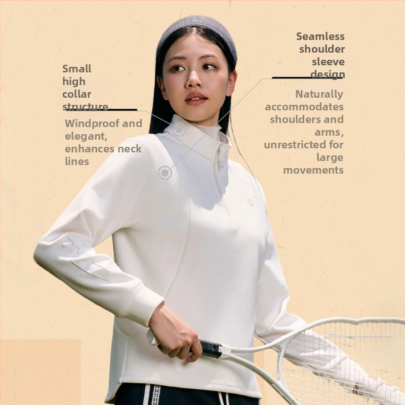 Νάιλον μπουφάν με κέντημα λογότυπου, κουκούλα, σταθερός γιακάς, μακριά μανίκια ραγκλαν, χαλαρή γραμμή