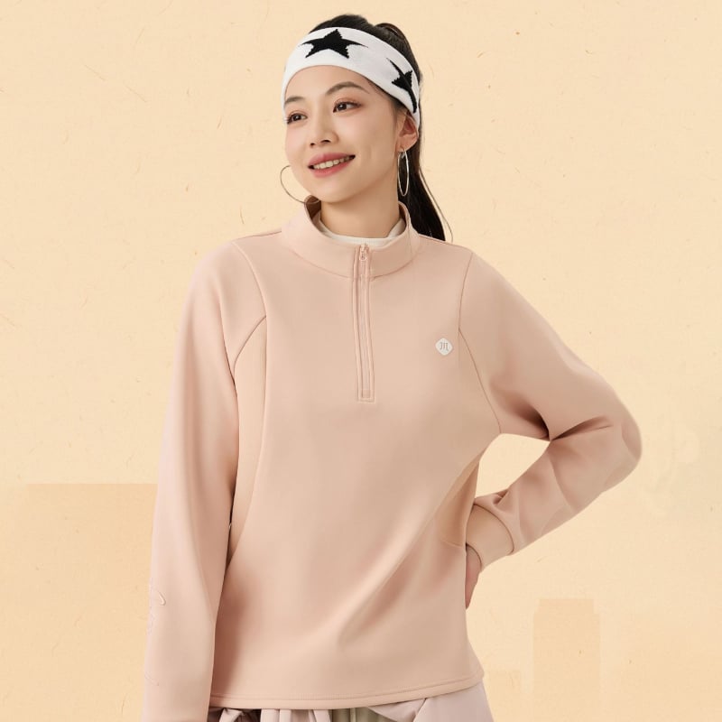 Νάιλον μπουφάν με κέντημα λογότυπου, κουκούλα, σταθερός γιακάς, μακριά μανίκια ραγκλαν, χαλαρή γραμμή