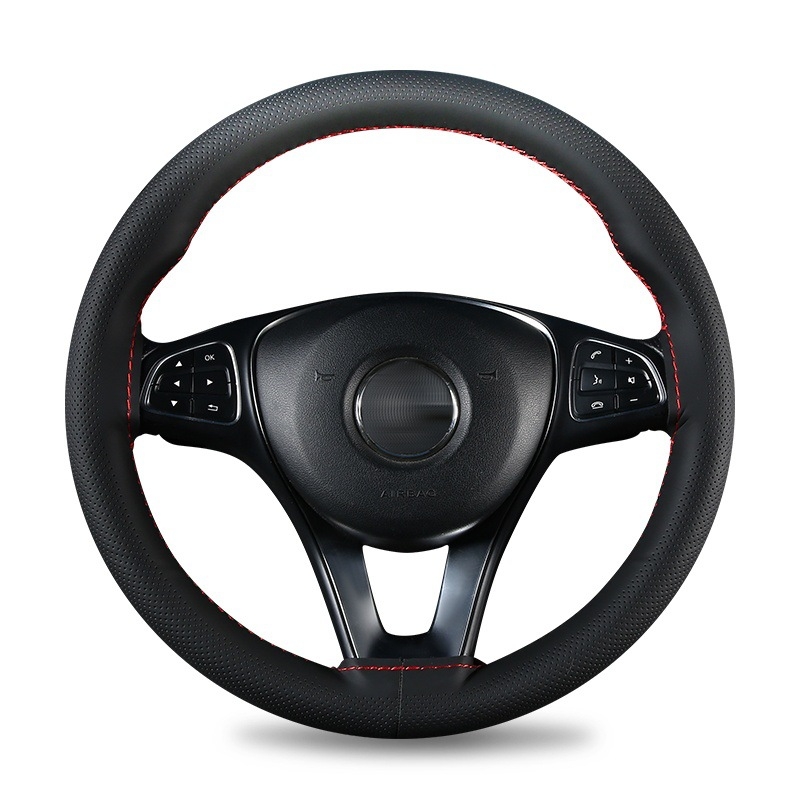 Κάλυμμα τιμονιού από υψηλής ελαστικότητας δέρμα, χειροποίητα ραμμένο, καθολική εφαρμογή, για όλες τις εποχές