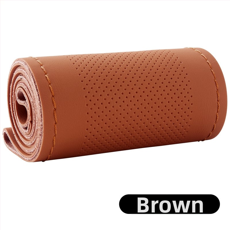 Κάλυμμα τιμονιού από υψηλής ελαστικότητας δέρμα, χειροποίητα ραμμένο, καθολική εφαρμογή, για όλες τις εποχές