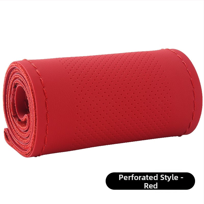 Κάλυμμα τιμονιού από υψηλής ελαστικότητας δέρμα, χειροποίητα ραμμένο, καθολική εφαρμογή, για όλες τις εποχές