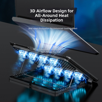 Q6 Nešiojamojo kompiuterio aušinimo pagrindas, oro aušinimas, 2 ventiliatoriai, žaidimų nešiojamiems