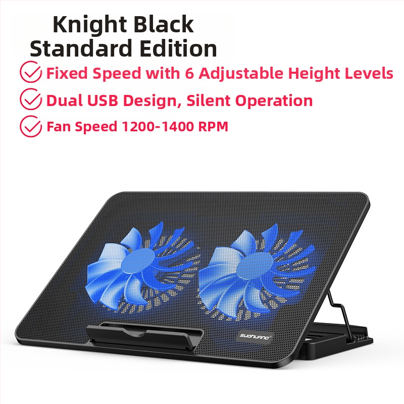 Q6 Nešiojamojo kompiuterio aušinimo pagrindas, oro aušinimas, 2 ventiliatoriai, žaidimų nešiojamiems