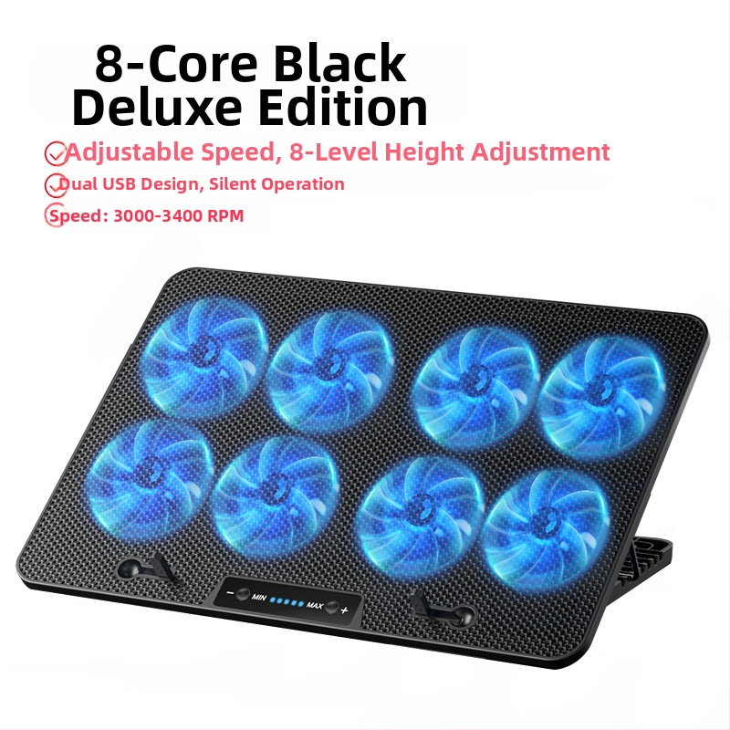 Q6 Nešiojamojo kompiuterio aušinimo pagrindas, oro aušinimas, 2 ventiliatoriai, žaidimų nešiojamiems