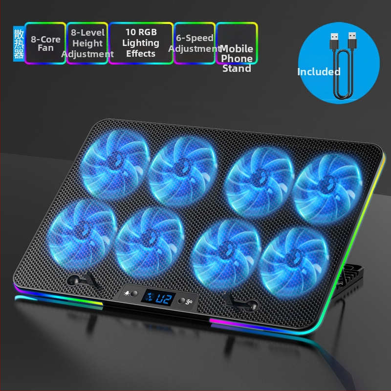 Q6 Nešiojamojo kompiuterio aušinimo pagrindas, oro aušinimas, 2 ventiliatoriai, žaidimų nešiojamiems