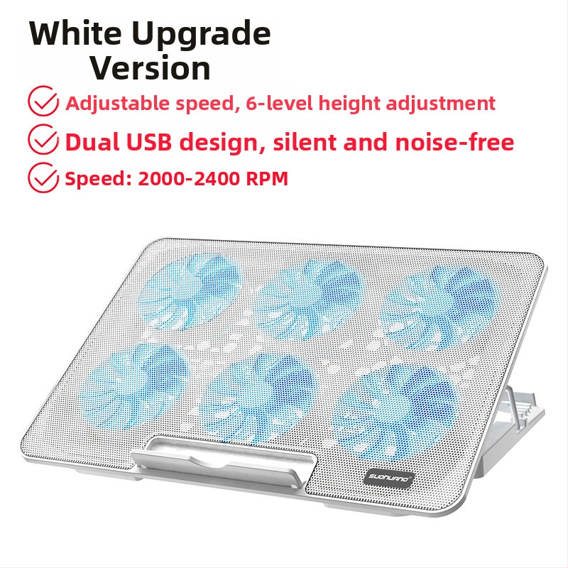 Q6 Nešiojamojo kompiuterio aušinimo pagrindas, oro aušinimas, 2 ventiliatoriai, žaidimų nešiojamiems