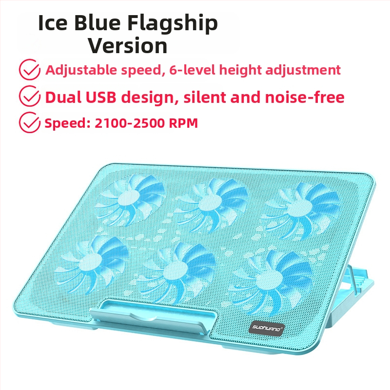 Q6 Nešiojamojo kompiuterio aušinimo pagrindas, oro aušinimas, 2 ventiliatoriai, žaidimų nešiojamiems