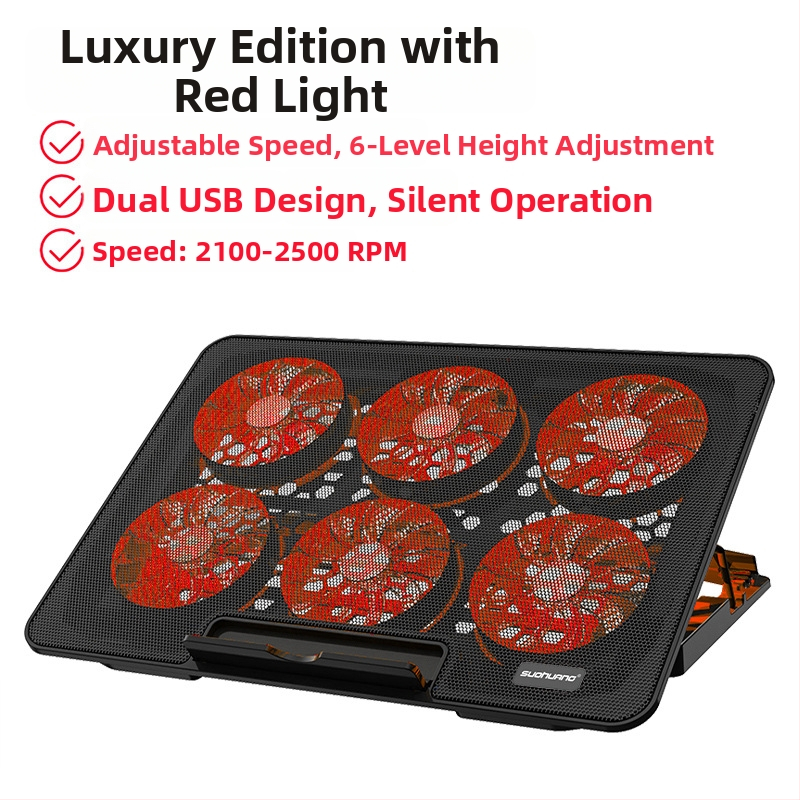 Q6 Nešiojamojo kompiuterio aušinimo pagrindas, oro aušinimas, 2 ventiliatoriai, žaidimų nešiojamiems