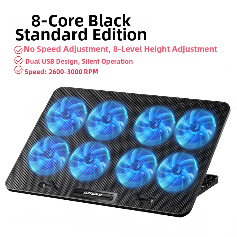 Q6 Nešiojamojo kompiuterio aušinimo pagrindas, oro aušinimas, 2 ventiliatoriai, žaidimų nešiojamiems