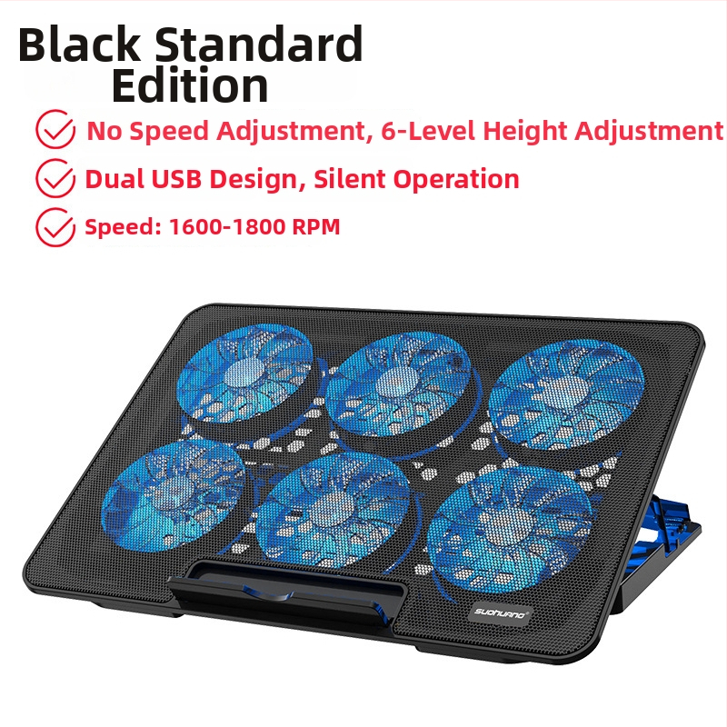 Q6 Nešiojamojo kompiuterio aušinimo pagrindas, oro aušinimas, 2 ventiliatoriai, žaidimų nešiojamiems