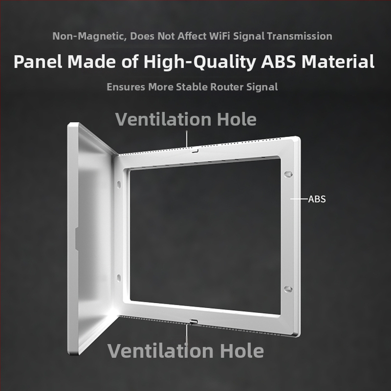Skrytá skriňa nízkeho prúdu s multimediálnym informačným modulom pre domácu optickú sieť, vnútorné použitie. Značka Minaem/Monsan. Obal a kryt z ABS.
