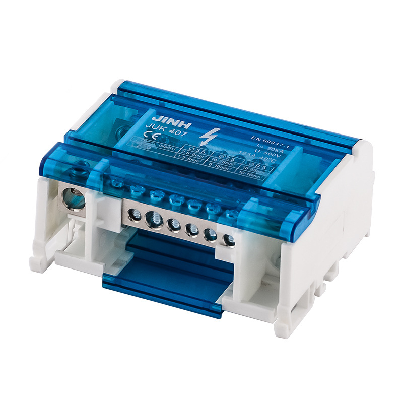 Jinghong/JINH augstas strāvas sliedes savienojuma kastīte – misiņš, viens ievads – vairāki izejas, daudzpakāpju un vienpakāpju versijas, modeļi 207, 407, 411, 415, 412, elektroapgādei un izplatīšanai