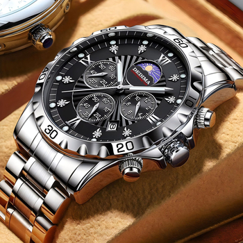 Delma D506 Férfi Sport Quartz Karóra Holdfázis, Világító, Kronográf, Vízálló 30M