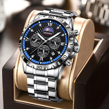 Delma D506 Férfi Sport Quartz Karóra Holdfázis, Világító, Kronográf, Vízálló 30M