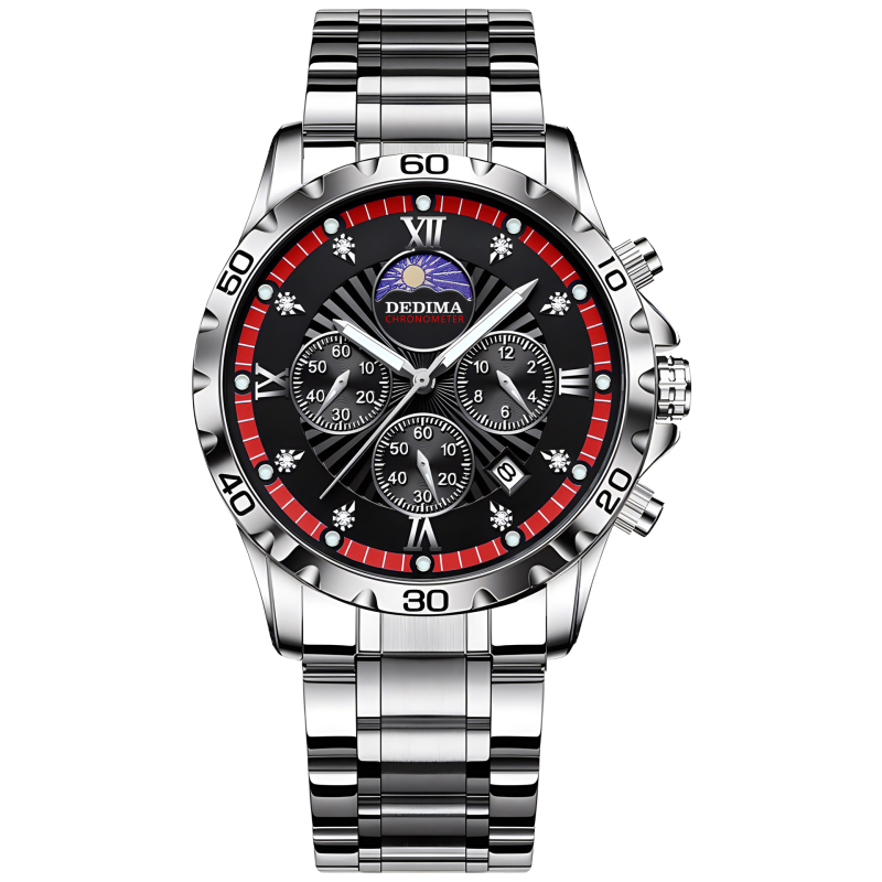 Delma D506 Férfi Sport Quartz Karóra Holdfázis, Világító, Kronográf, Vízálló 30M