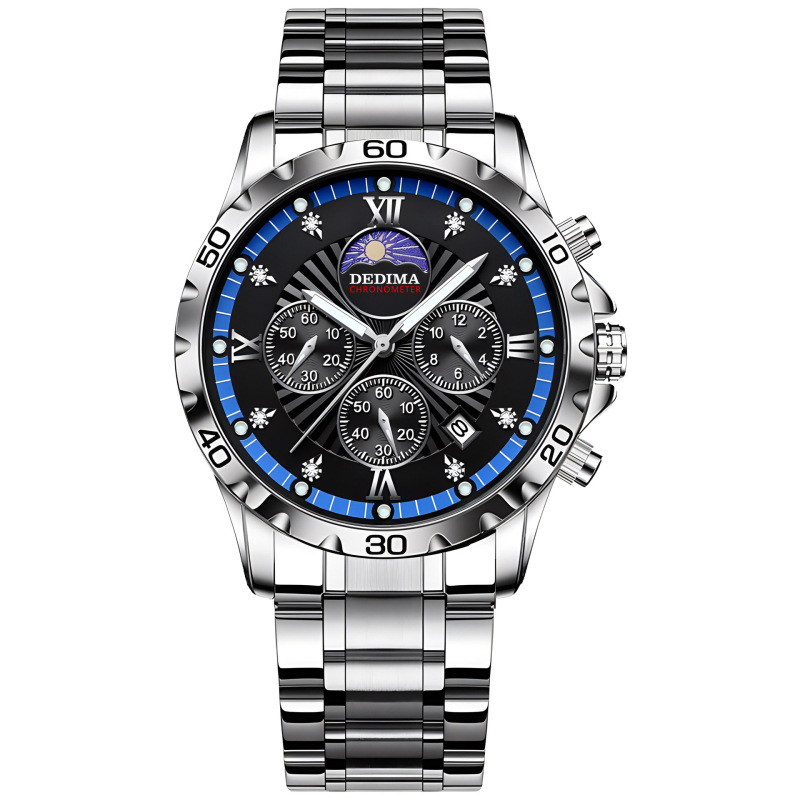Delma D506 Férfi Sport Quartz Karóra Holdfázis, Világító, Kronográf, Vízálló 30M