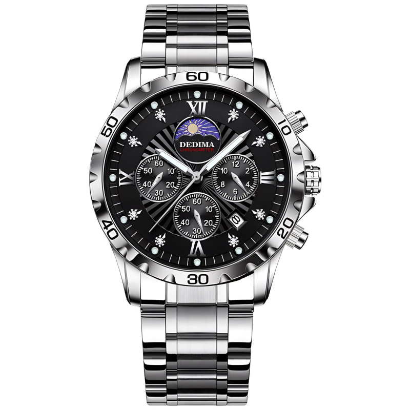 Delma D506 Férfi Sport Quartz Karóra Holdfázis, Világító, Kronográf, Vízálló 30M