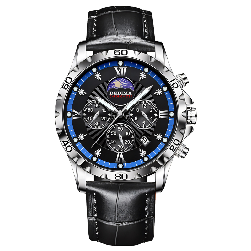 Delma D506 Férfi Sport Quartz Karóra Holdfázis, Világító, Kronográf, Vízálló 30M