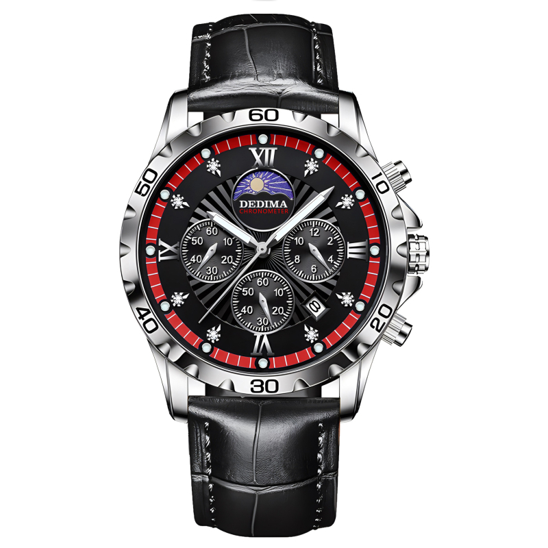 Delma D506 Férfi Sport Quartz Karóra Holdfázis, Világító, Kronográf, Vízálló 30M