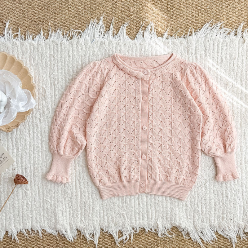 Gyerekeknek szóló jacquard ing virágos díszítéssel - koreai stílus, reveres gallér, 95% pamut