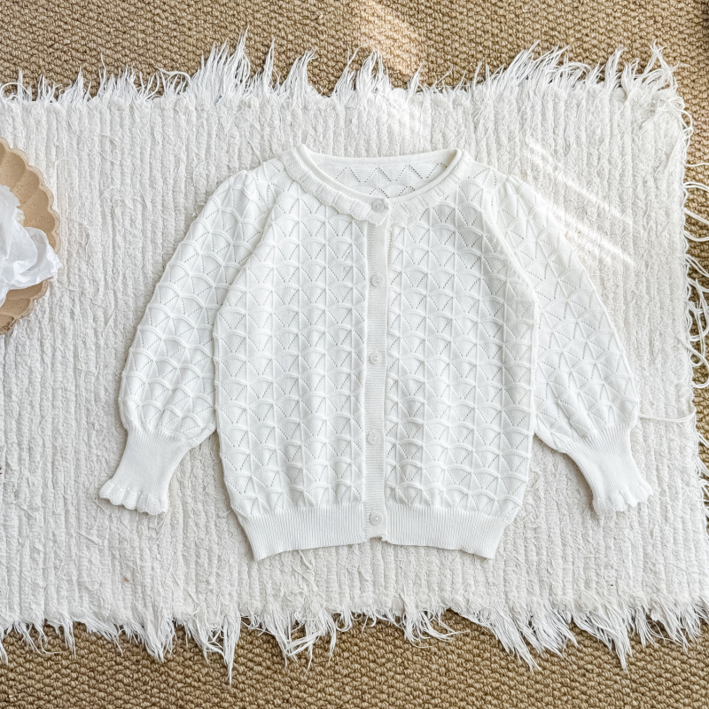 Gyerekeknek szóló jacquard ing virágos díszítéssel - koreai stílus, reveres gallér, 95% pamut