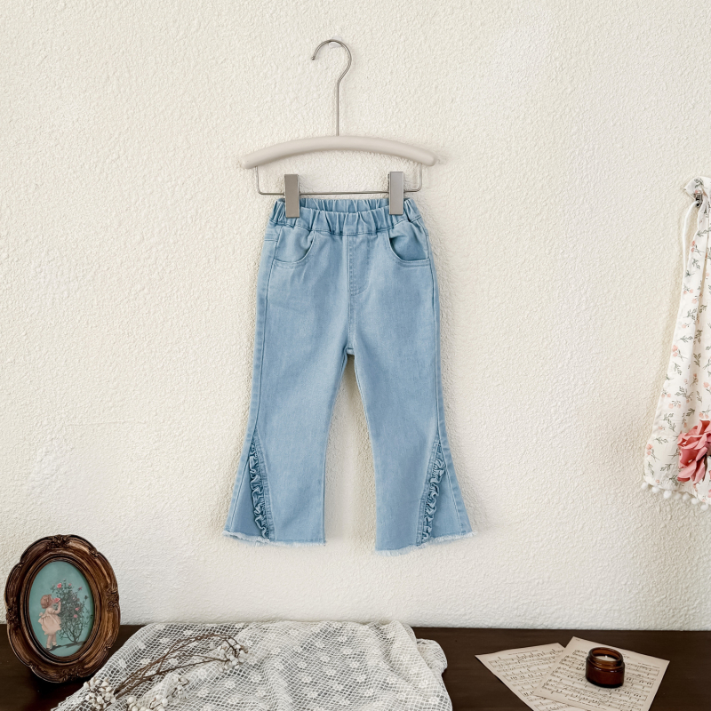 Gyerekeknek szóló jacquard ing virágos díszítéssel - koreai stílus, reveres gallér, 95% pamut