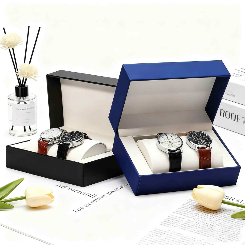 Dvostruka kutija za satove s jastučićem – PU koža, pakiranje nakita, poklon kutija