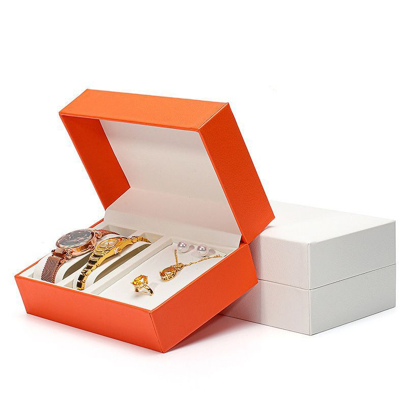 Dvostruka kutija za satove s jastučićem – PU koža, pakiranje nakita, poklon kutija