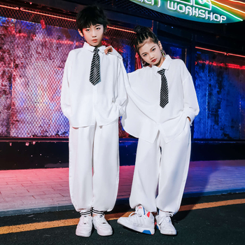 Gyerekek utcai tánc ing, álló gallér, hosszú ujjú, pamut-poliészter keverék, uniszex (álló gallér; hosszú ujjú; pamut-poliészter keverék; uniszex)