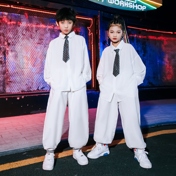 Gyerekek utcai tánc ing, álló gallér, hosszú ujjú, pamut-poliészter keverék, uniszex (álló gallér; hosszú ujjú; pamut-poliészter keverék; uniszex)