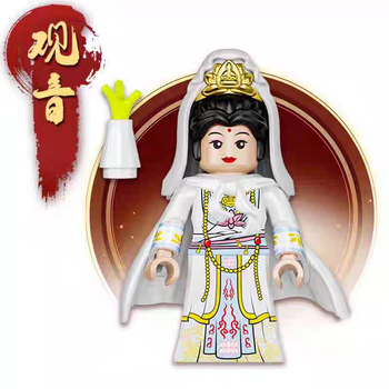 Μίνι φιγούρα κατασκευαστικό σετ Monkey King και Guanyin, ABS πλαστικό, έως 38 τεμάχια, κατάλληλο για ηλικίες 7–14